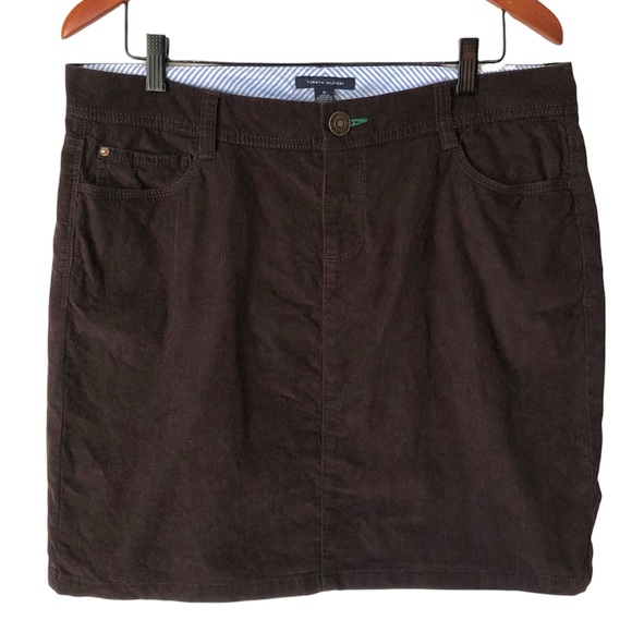 Tommy Hilfiger Dresses & Skirts - Tommy Hilfiger Chocolate Brown Corduroy Skirt Size 10